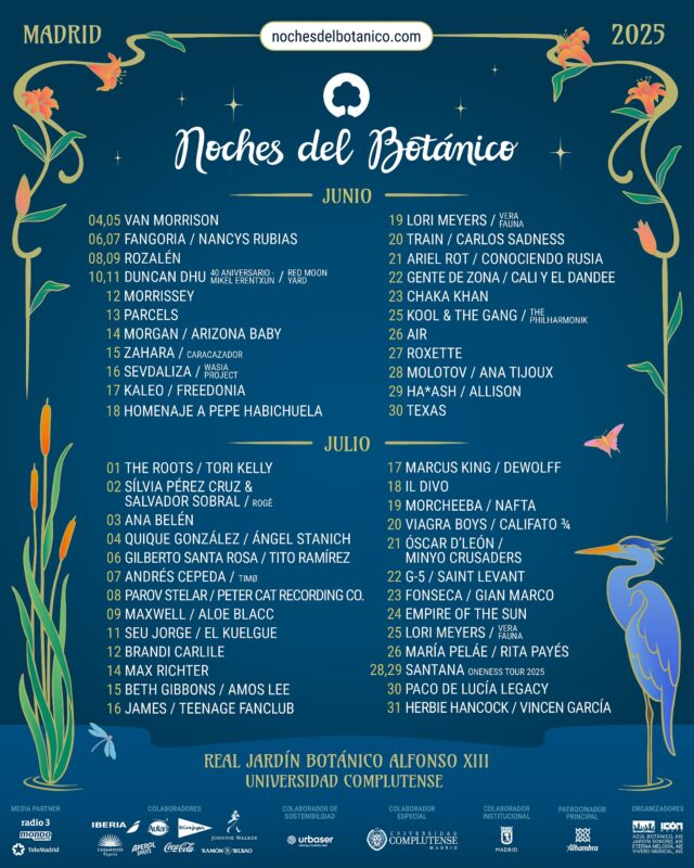 Noches del Botánico 2025 y el Mercado del Encanto: Un verano de música, creatividad y naturaleza en Madrid 2 491418007 18401421832097632 5561716849385417072 n
