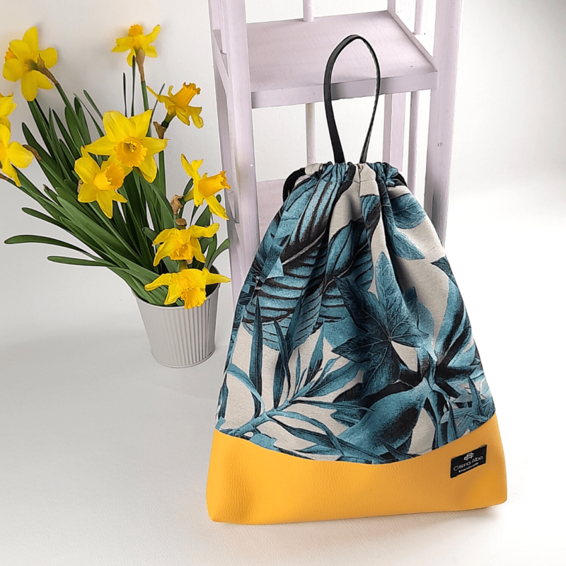 Cristina Alba Handmade - diseños personalizados 1 MOCHILA SACO TROPICAL TURQUESA 02